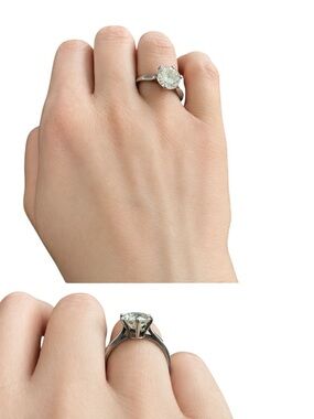 Silver Tone Solitaire Ring Round Cut Fashion Engagement Style Size 7.5-8